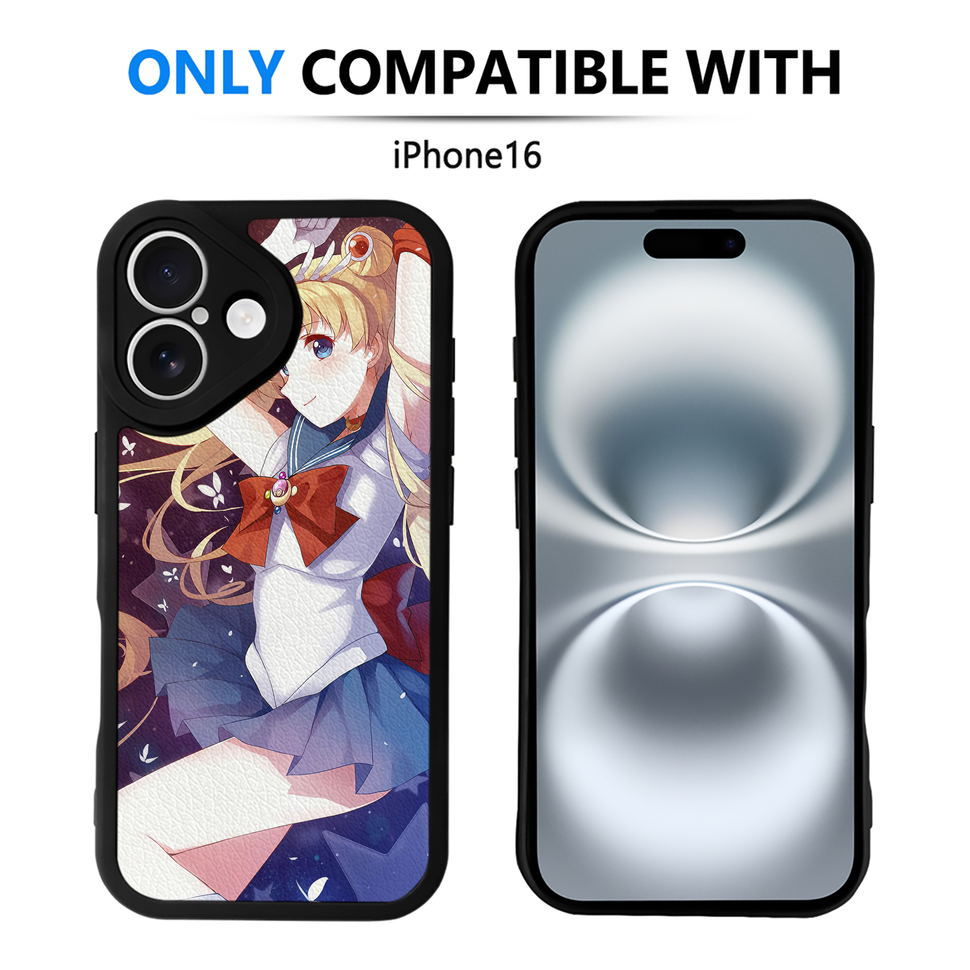 （画像用） 美少女戦士セーラームーン Sailor Moon 【iPhone 16シリーズ対応】シリコンスマホケース（レザー調） 材質：シリコン